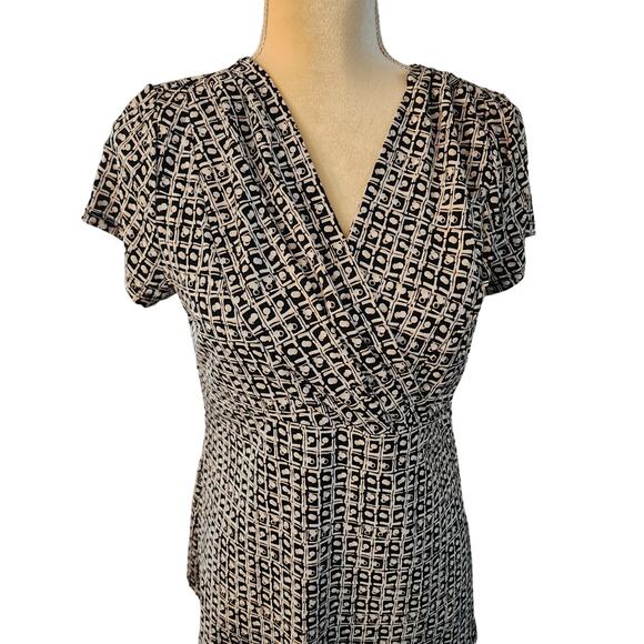 Ratio By Liz Claiborne Women's 2pc Blouse & Skirt Black Cream White Bobo Medium - Picture 4 of 6